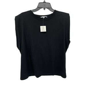 One Six One Women's Padded Sleeveless Muscle Tee in Black Size 2X